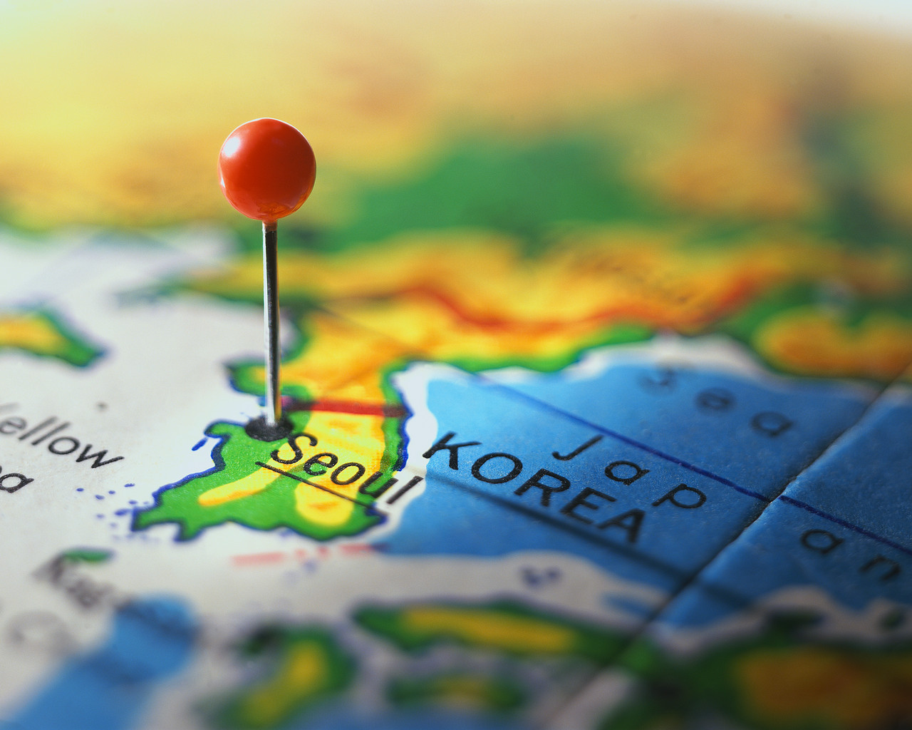 Seoul Marked on a Map
